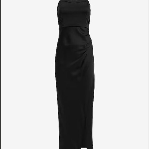 Satin Spaghetti Strap/ Wrap Dress - Picture 3 of 3